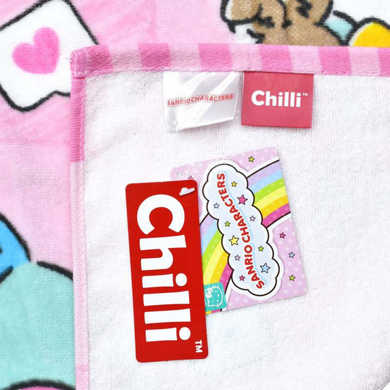 Chilli ผ้าขนหนูลิขสิทธิ์ Sanrio ลูกโป่ง Chilli ผ้าขนหนูลิขสิทธิ์ Sanrio ลูกโป่ง