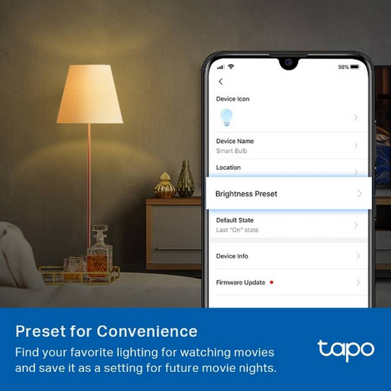 Tapo หลอดไฟอัจฉริยะ Smart Wi-Fi รุ่น L510E Tapo หลอดไฟอัจฉริยะ Smart Wi-Fi รุ่น L510E