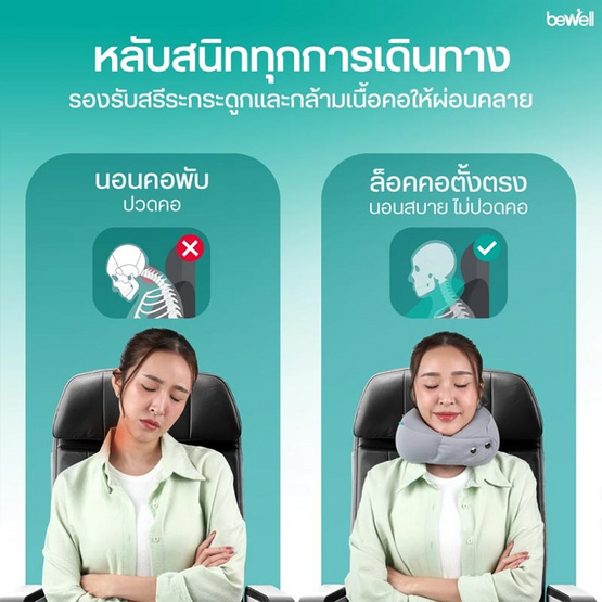 Bewell หมอนรองคอเมมโมรี่โฟม สีน้ำเงิน (T-16) Bewell หมอนรองคอเมมโมรี่โฟม สีน้ำเงิน (T-16)