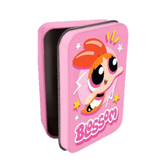 โอเค ลูกอมรูปหัวใจกลิ่นสตรอเบอร์รี่พร้อมกล่องเหล็กPowerPuffGirls คละแบบ 9 กรัม (แพ็ก6ชิ้น)
