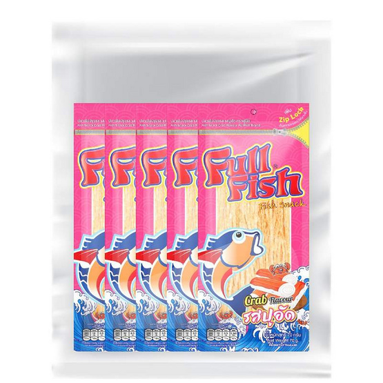 ฟูฟิช ปลาเส้น รสปูอัด 70 กรัม (แพ็ก 5 ชิ้น)