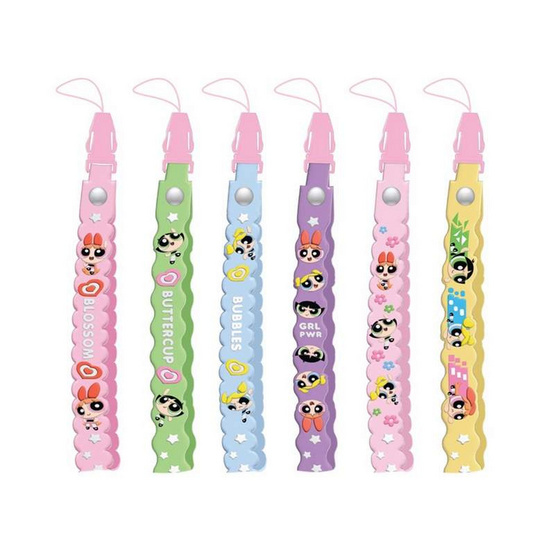 บิ๊กก้า ข้าวโพดอบกรอบรสช็อกโกแลตพร้อมสายคล้องโทรศัพท์ PowerPuffGirls คละลาย 6 กรัม (แพ็ก6ชิ้น)