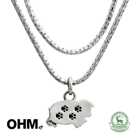 OHM X Moo Deng สร้อยคอพร้อมจี้หมูเด้ง เงินแท้ 925 ยาว 45 cm OHM X Moo Deng สร้อยคอพร้อมจี้หมูเด้ง เงินแท้ 925 ยาว 45 cm