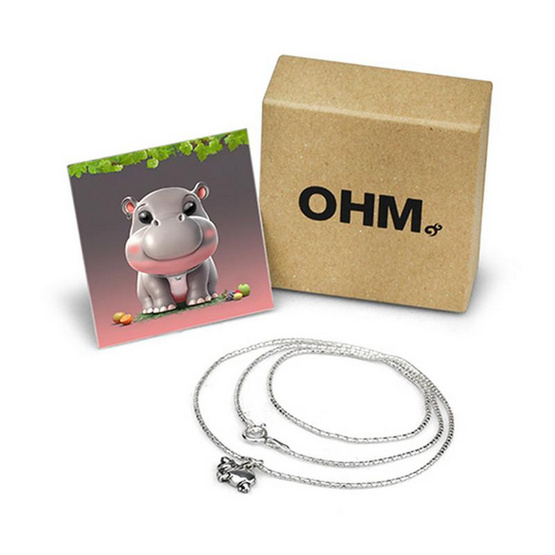OHM X Moo Deng สร้อยคอพร้อมจี้หมูเด้ง เงินแท้ 925 ยาว 45 cm OHM X Moo Deng สร้อยคอพร้อมจี้หมูเด้ง เงินแท้ 925 ยาว 45 cm