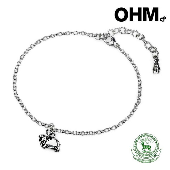 OHM X Moo Deng สร้อยข้อมือหมูเด้งเงินแท้ 925 ยาว 16–18 cm OHM X Moo Deng สร้อยข้อมือหมูเด้งเงินแท้ 925 ยาว 16–18 cm