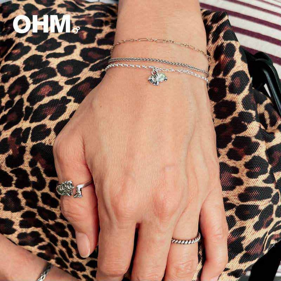 OHM X Moo Deng สร้อยข้อมือหมูเด้งเงินแท้ 925 ยาว 16–18 cm OHM X Moo Deng สร้อยข้อมือหมูเด้งเงินแท้ 925 ยาว 16–18 cm