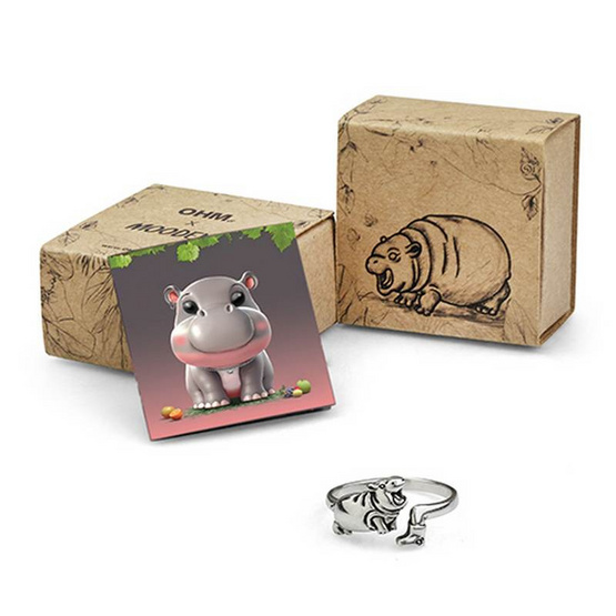 OHM X Moo Deng แหวนหมูเด้ง เครื่องประดับเงินแท้ Silver 925 OHM X Moo Deng แหวนหมูเด้ง เครื่องประดับเงินแท้ Silver 925