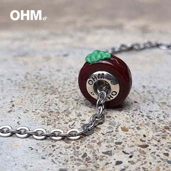 OHM Art Toy Jewelry สร้อยสแตนเลส แก้ว รุ่น Leafy