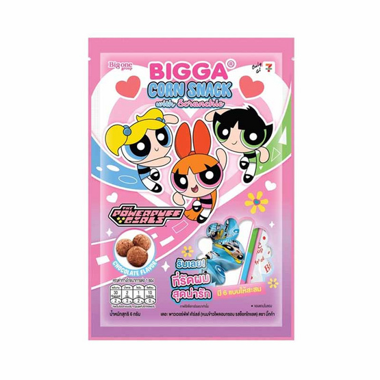 บิ๊กก้า ข้าวโพดอบกรอบรสช็อกโกแลต พร้อมที่รัดผมPowerPuffGirls คละลาย 6 กรัม (แพ็ก 12 ชิ้น) บิ๊กก้า ข้าวโพดอบกรอบรสช็อกโกแลต พร้อมที่รัดผมPowerPuffGirls คละลาย 6 กรัม (แพ็ก 12 ชิ้น)
