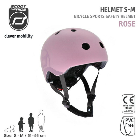 SCOOT & RIDE HELMET S-M - ROSESCOOT & RIDE หมวกกันน็อคเด็ก ขนาด S-M สีโรส