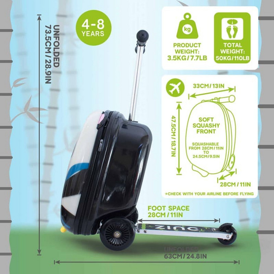FLYTE MIDI 18 INCH PENNI THE PANDA สกู๊ตเตอร์กระเป๋าเดินทางเด็ก 18 นิ้ว ลายแพนด้า