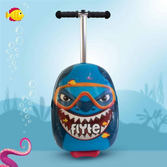 FLYTE MIDI 18 INCH STORMY THE SHARK สกู๊ตเตอร์กระเป๋าเดินทางเด็ก 18 นิ้ว ลายฉลาม