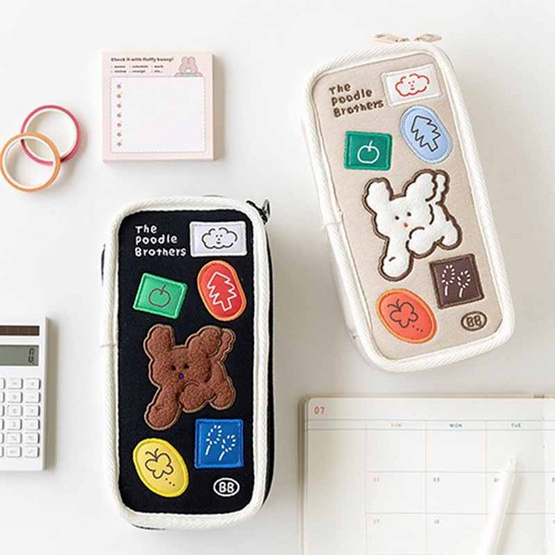 ROPAMODA กระเป๋าใส่เครื่องเขียนพุดเดิ้ล Brunch Brother Poodle Open Pencase ROPAMODA กระเป๋าใส่เครื่องเขียนพุดเดิ้ล Brunch Brother Poodle Open Pencase