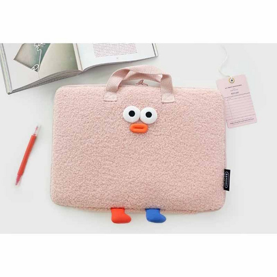 ROPAMODA กระเป๋าใส่โน้ตบุ๊คขนปุย Brunch Brother 15-inch Pom-Pom Booklet Wide Laptop Pouch