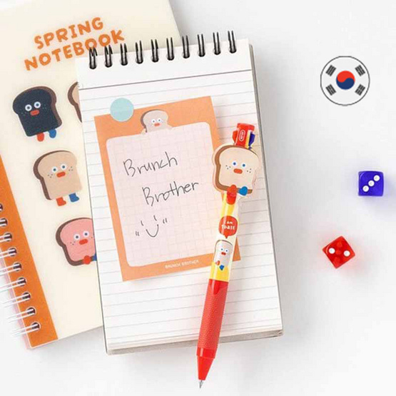 ROPAMODA ปากกาเจล 3 สี Brunch Brother 3 Color Gel Pen - Toast ROPAMODA ปากกาเจล 3 สี Brunch Brother 3 Color Gel Pen - Toast