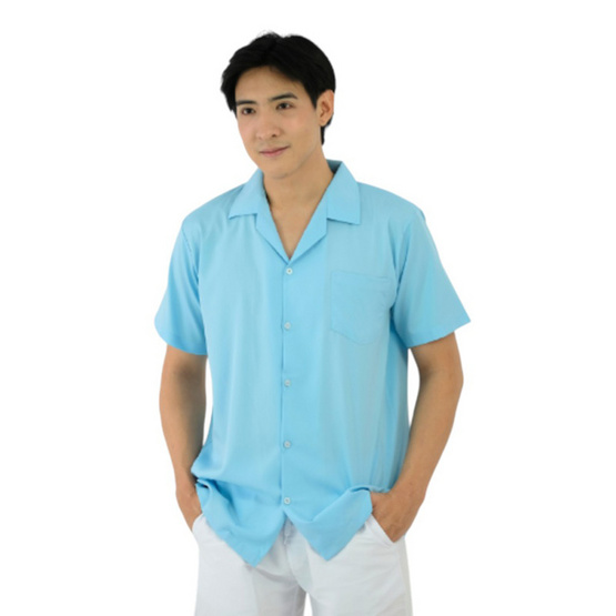 THE ROOM'S เสื้อเชิ๊ตฮาวาย สีฟ้ามิ้น
