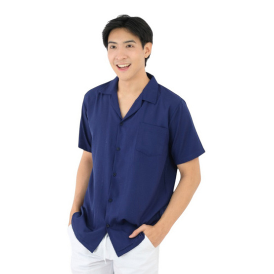 THE ROOM'S เสื้อเชิ๊ตฮาวาย สีกรมท่า