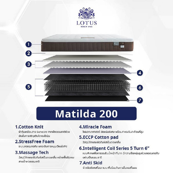 LOTUS ที่นอน รุ่น MATILDA 200 LOTUS ที่นอน รุ่น MATILDA 200