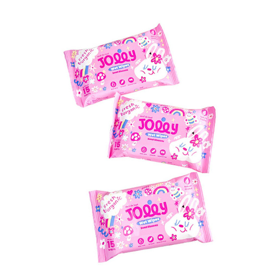 Hej jolly เว็ท ไวพส์ กระดาษทิชชู่เปียก กลิ่น Sweet blossom แพ็ก 3 ชิ้น Hej jolly เว็ท ไวพส์ กระดาษทิชชู่เปียก กลิ่น Sweet blossom แพ็ก 3 ชิ้น
