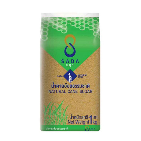 ษฎา น้ำตาลอ้อยธรรมชาติ 1 กิโลกรัม (แพ็ก 5 ชิ้น)