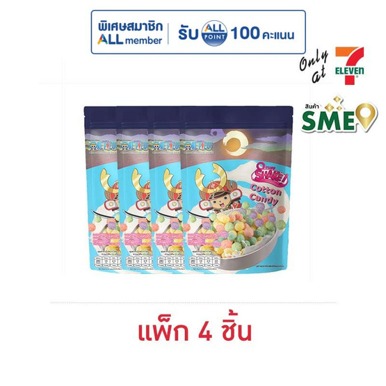 โอพัพเชค ซีเรียล รสสายไหม x วันพีช 70 กรัม (แพ็ก 4 ชิ้น)