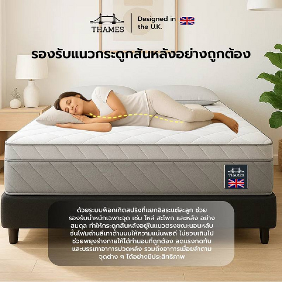 Thames ที่นอนพ็อกเก็ตสปริงพรีเมียม รุ่น Aligna ความหนา 11 นิ้ว Thames ที่นอนพ็อกเก็ตสปริงพรีเมียม รุ่น Aligna ความหนา 11 นิ้ว