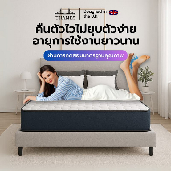 Thames ที่นอนเมมโมรี่โฟมคูลเจล รุ่น Nesture ความหนา 6 นิ้ว (อัดสุญญากาศ)