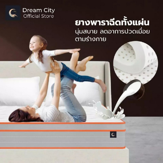 Dreamcity ที่นอนสปริงเสริมยางพารา รุ่น vivian หนา 9 นิ้ว (แพ็กใส่กล่อง)