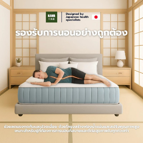 Kawa ที่นอนสปริงพรีเมียม รุ่น Nagi ความหนา 9 นิ้ว