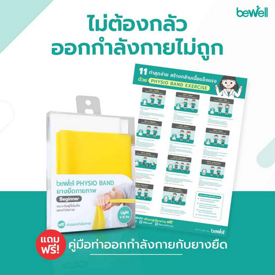 Bewell Physio Band Intermediate ยางยืดออกกำลังกาย ยางยืดกายภาพระดับกลาง 12-14 lb.