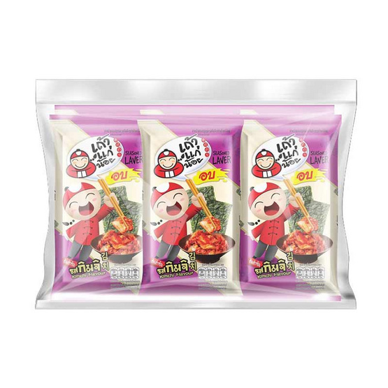 เถ้าแก่น้อย สาหร่ายอบ รสกิมจิ 4 กรัม (แพ็ก 6 ชิ้น) เถ้าแก่น้อย สาหร่ายอบ รสกิมจิ 4 กรัม (แพ็ก 6 ชิ้น)