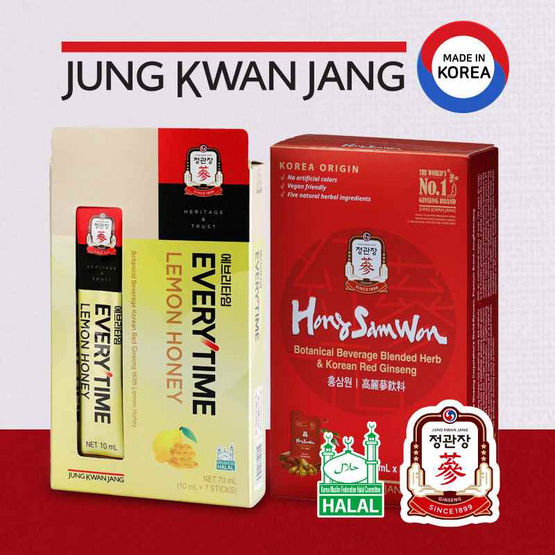 JUNG KWAN JANG เอเวรี่ไทม์ เลม่อน ฮันนี่ 7 แท่ง+ฮง ซัม วอน 5 ซอง