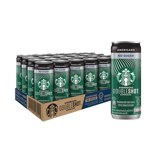 สตาร์บัคส์ดับเบิ้ลช็อต อเมริกาโนไม่มีน้ำตาล 220 มล. (แพ็ก 24 กระป๋อง) สตาร์บัคส์ดับเบิ้ลช็อต อเมริกาโนไม่มีน้ำตาล 220 มล. (แพ็ก 24 กระป๋อง)