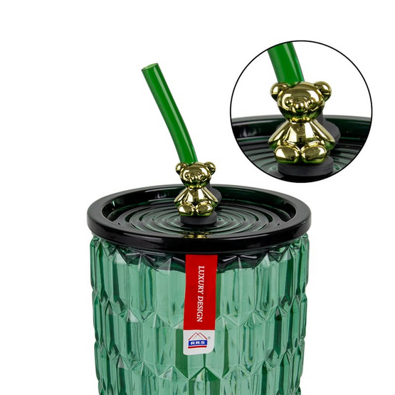 RRS แก้วคริสตัล พร้อมฝา+หลอด 510 ml. Luxury Design