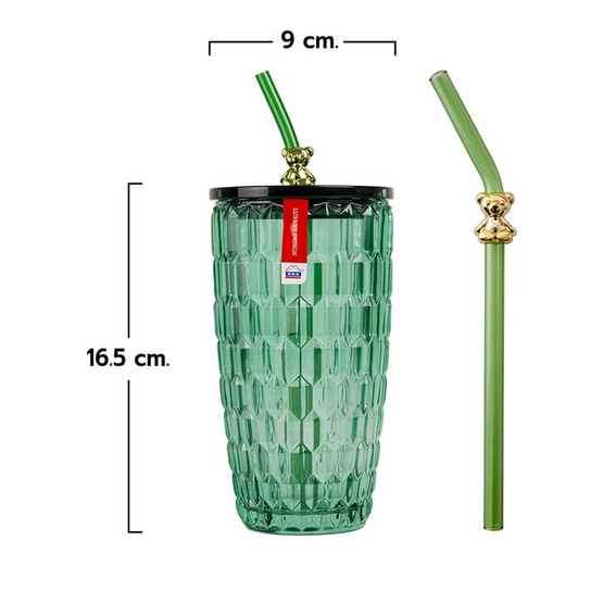 RRS แก้วคริสตัล พร้อมฝา+หลอด 510 ml. Luxury Design