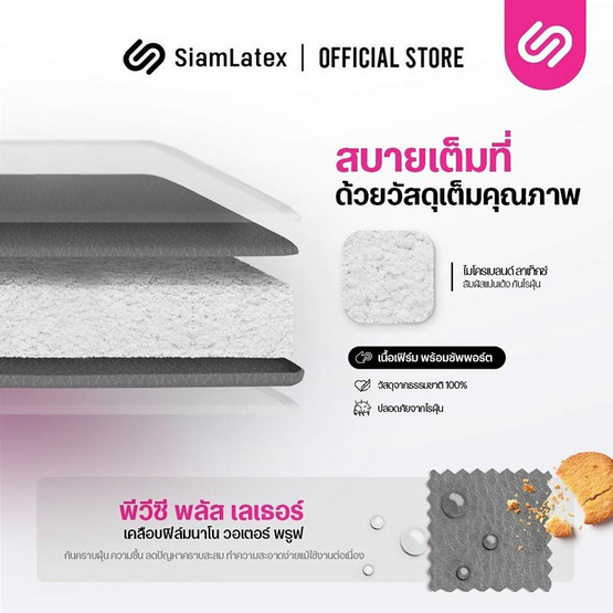 SiamLatex หมอนรองขายางพารา รุ่น Tillo
