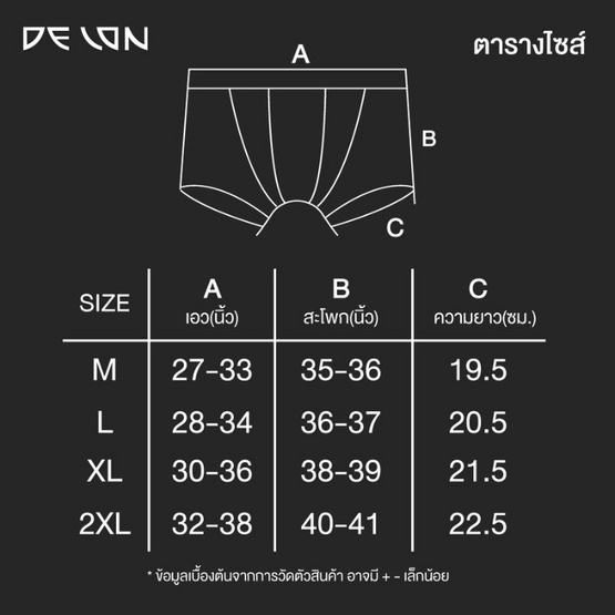 DELON กางเกงชั้นในชาย ไข่ไม่เปียก ทรงขาสั้น Seamless แอนตี้แบคทีเรีย รุ่น AA9U002
