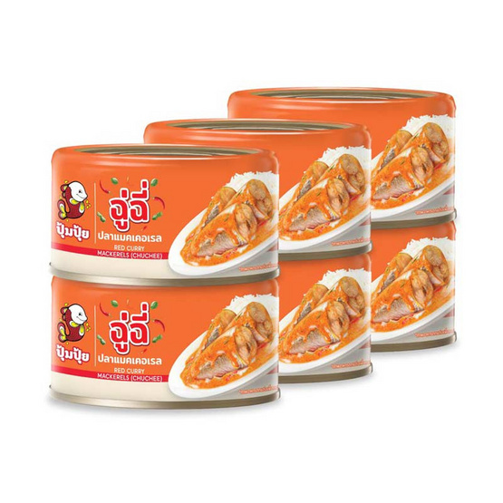 ปุ้มปุ้ย ฉู่ฉี่ปลาแมคเคอเรล 185 กรัม (แพ็ก 6 ชิ้น)