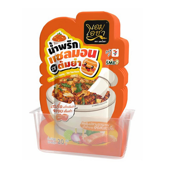 เอมโอชา น้ำพริกแซลมอน รสต้มยำ 20 กรัม (แพ็ก 4 ชิ้น)