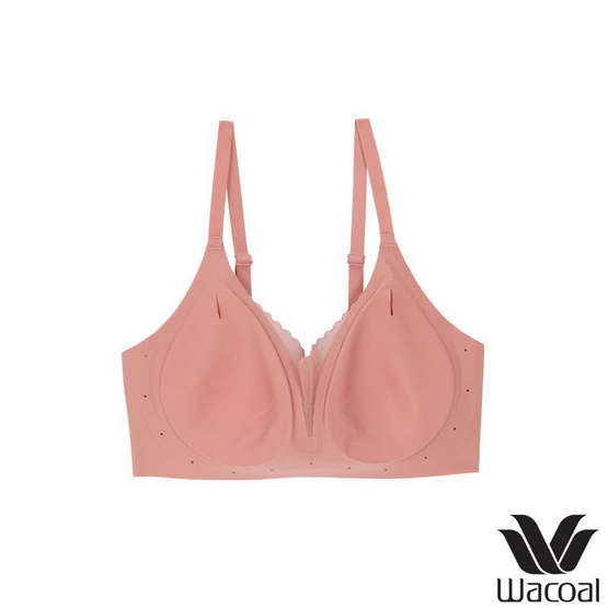 Wacoal ชุดชั้นไร้โครง เสริมฟองน้ำ Smart Size รุ่น WB3Y32/WB3232 สีน้ำตาลชมพู-ม่วง (แพ็ก 2 ชิ้น)