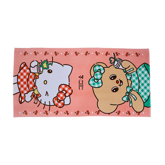 ผ้าขนหนูเช็ดตัว Hello Kitty X Butterbear ขนาด 27x54 นิ้ว