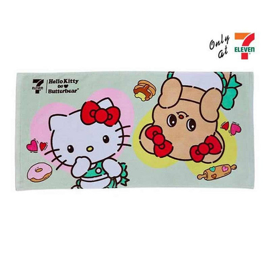 ผ้าขนหนูเช็ดผม Hello Kitty X Butterbear ขนาด 15x30 นิ้ว