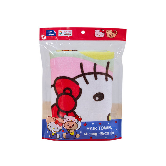 ผ้าขนหนูเช็ดผม Hello Kitty X Butterbear ขนาด 15x30 นิ้ว