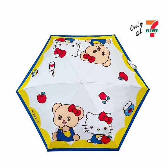 ร่มสั้นพับได้ Hello Kitty X Butterbear ขนาด 20 นิ้ว 3 ตอน กันยูวี พร้อมปลอกใส่ร่ม