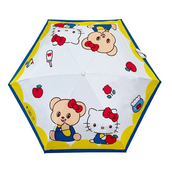 ร่มสั้นพับได้ Hello Kitty X Butterbear ขนาด 20 นิ้ว 3 ตอน กันยูวี พร้อมปลอกใส่ร่ม