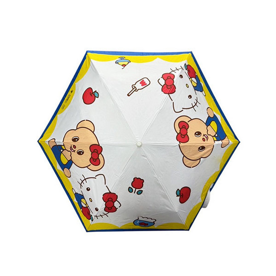 ร่มสั้นพับได้ Hello Kitty X Butterbear ขนาด 20 นิ้ว 3 ตอน กันยูวี พร้อมปลอกใส่ร่ม