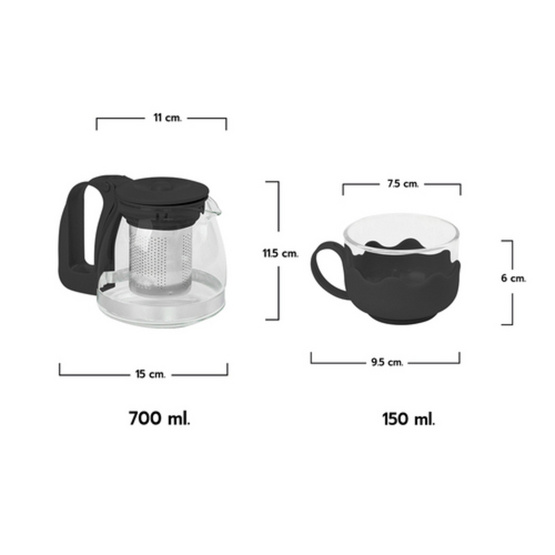 RRS ชุดกาชงชา 700 ml พร้อมแก้ว 150 ml 4 ใบ