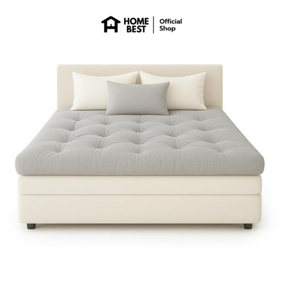 Home Best Topper ใยขนห่านเทียม หนา 6 นิ้ว ลายบุ๋ม สีเทาอ่อน Home Best Topper ใยขนห่านเทียม หนา 6 นิ้ว ลายบุ๋ม สีเทาอ่อน