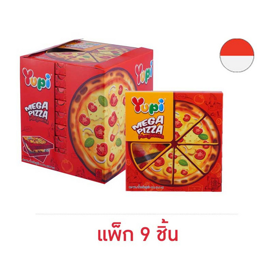 ยูปี้ กัมมี่เมก้าพิซซ่ามาร์การิต้ารวมรส 90 กรัม (แพ็ก 9 ชิ้น)
