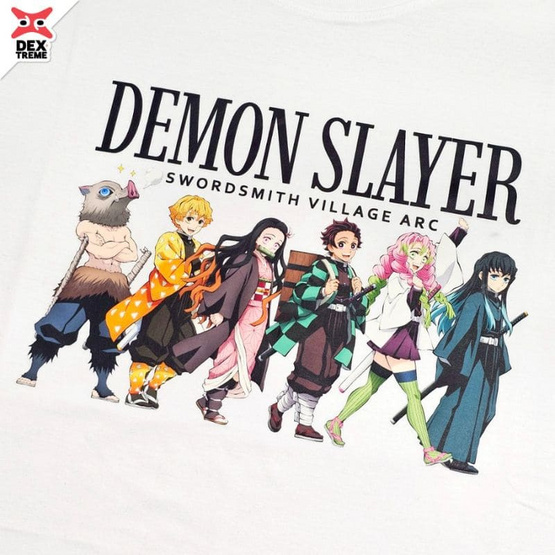 DEXTREME เสื้อยืด ดาบพิฆาตอสูร Demon Slayer (Season 3) สกรีน Demon Slayer สีขาว